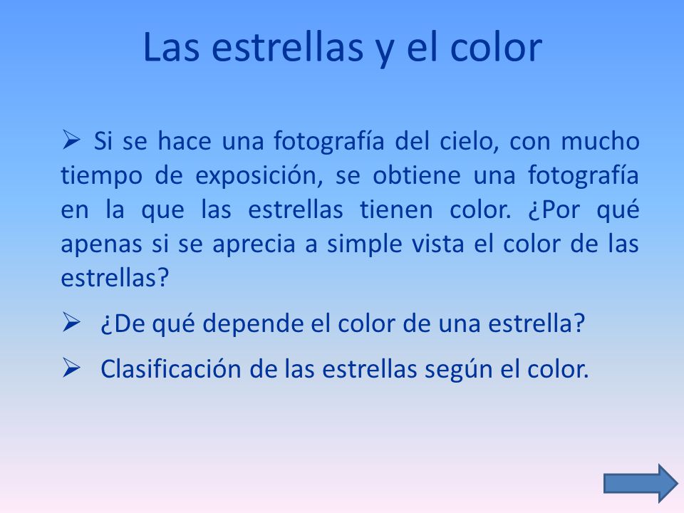 Las estrellas y el color