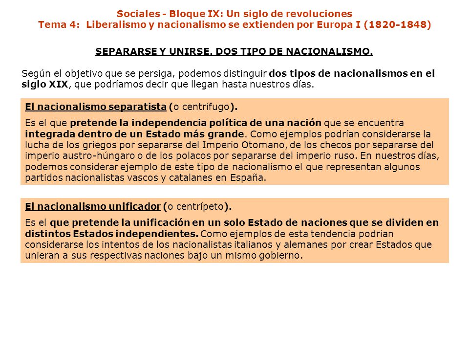SEPARARSE Y UNIRSE. DOS TIPO DE NACIONALISMO.