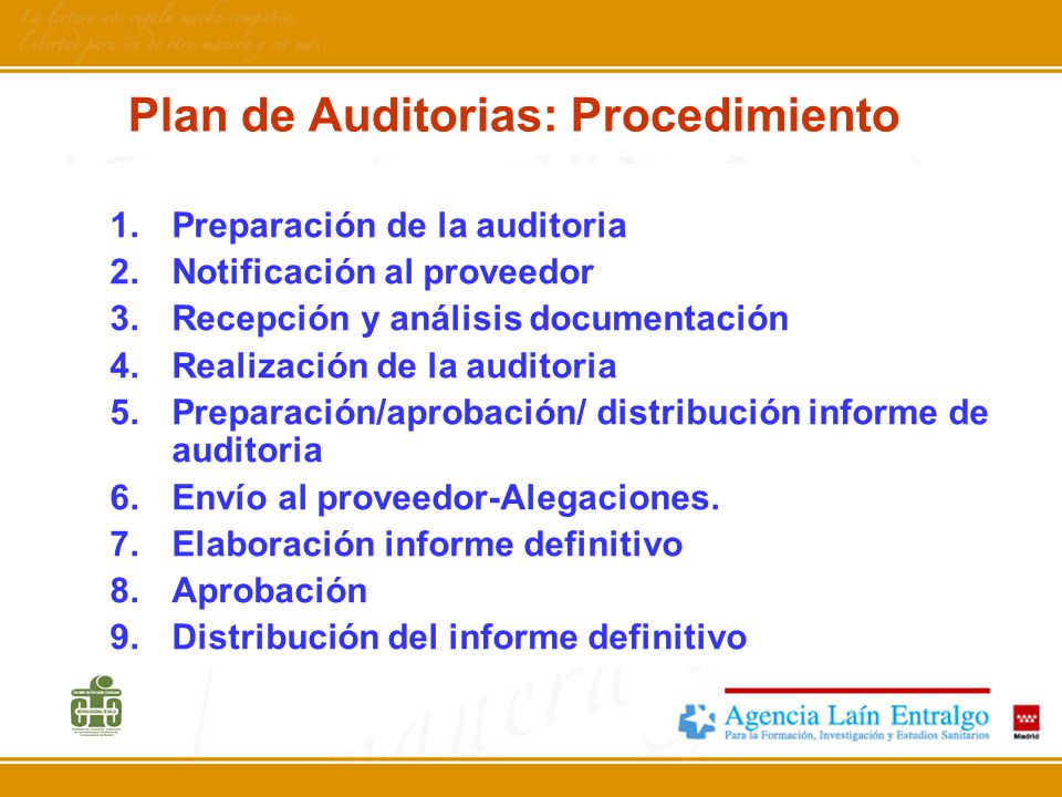 Plan de Auditorias: Procedimiento