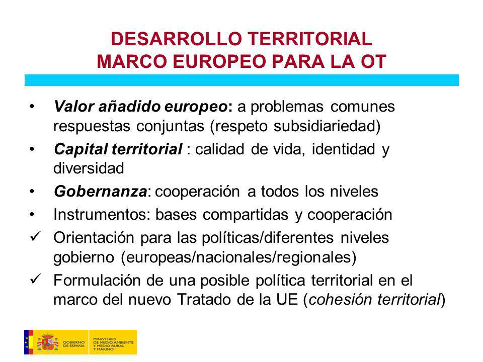 DESARROLLO TERRITORIAL MARCO EUROPEO PARA LA OT