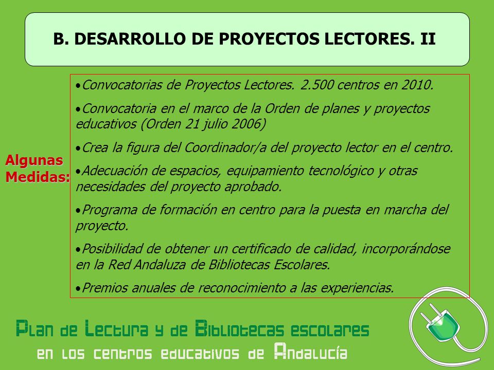 B. DESARROLLO DE PROYECTOS LECTORES. II
