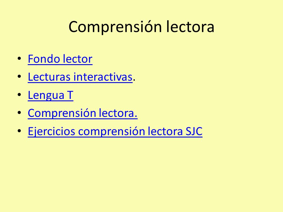 Comprensión lectora Fondo lector Lecturas interactivas. Lengua T