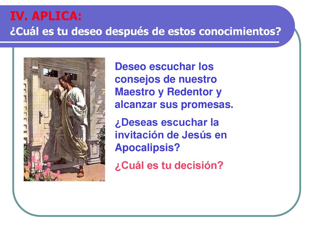 IV. APLICA: ¿Cuál es tu deseo después de estos conocimientos