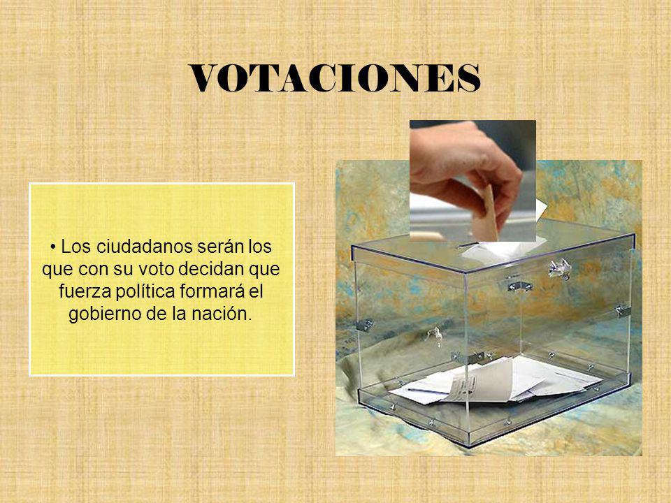 VOTACIONES Los ciudadanos serán los que con su voto decidan que fuerza política formará el gobierno de la nación.
