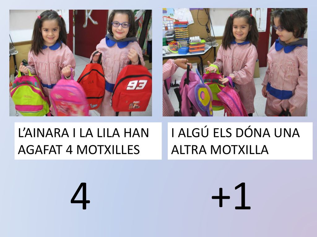 4 +1 L’AINARA I LA LILA HAN AGAFAT 4 MOTXILLES