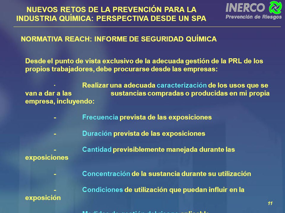 NUEVOS RETOS DE LA PREVENCIÓN PARA LA INDUSTRIA QUÍMICA: PERSPECTIVA DESDE UN SPA