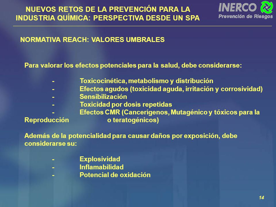NUEVOS RETOS DE LA PREVENCIÓN PARA LA INDUSTRIA QUÍMICA: PERSPECTIVA DESDE UN SPA