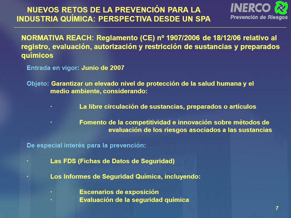 NUEVOS RETOS DE LA PREVENCIÓN PARA LA INDUSTRIA QUÍMICA: PERSPECTIVA DESDE UN SPA