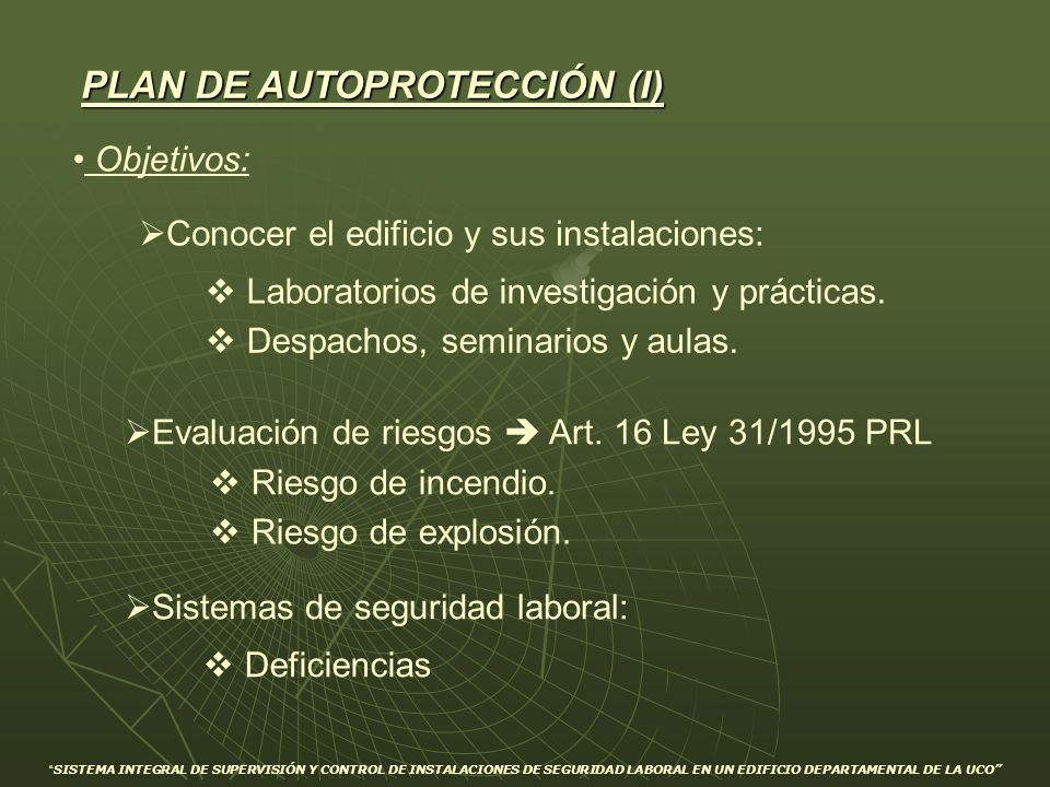 PLAN DE AUTOPROTECCIÓN (I)