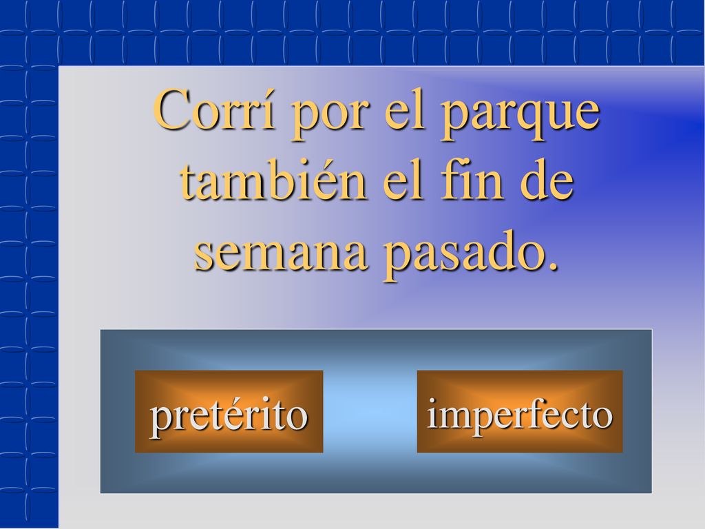 Corrí por el parque también el fin de semana pasado.