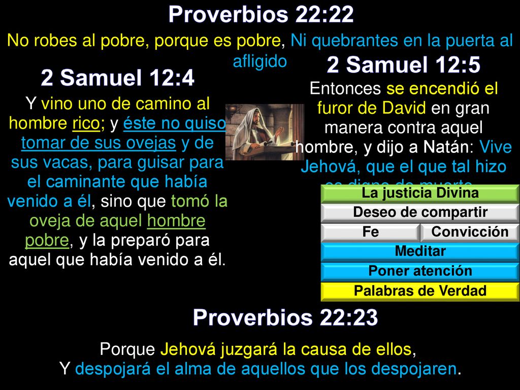 Proverbios 22:22 2 Samuel 12:5 2 Samuel 12:4 Proverbios 22:23