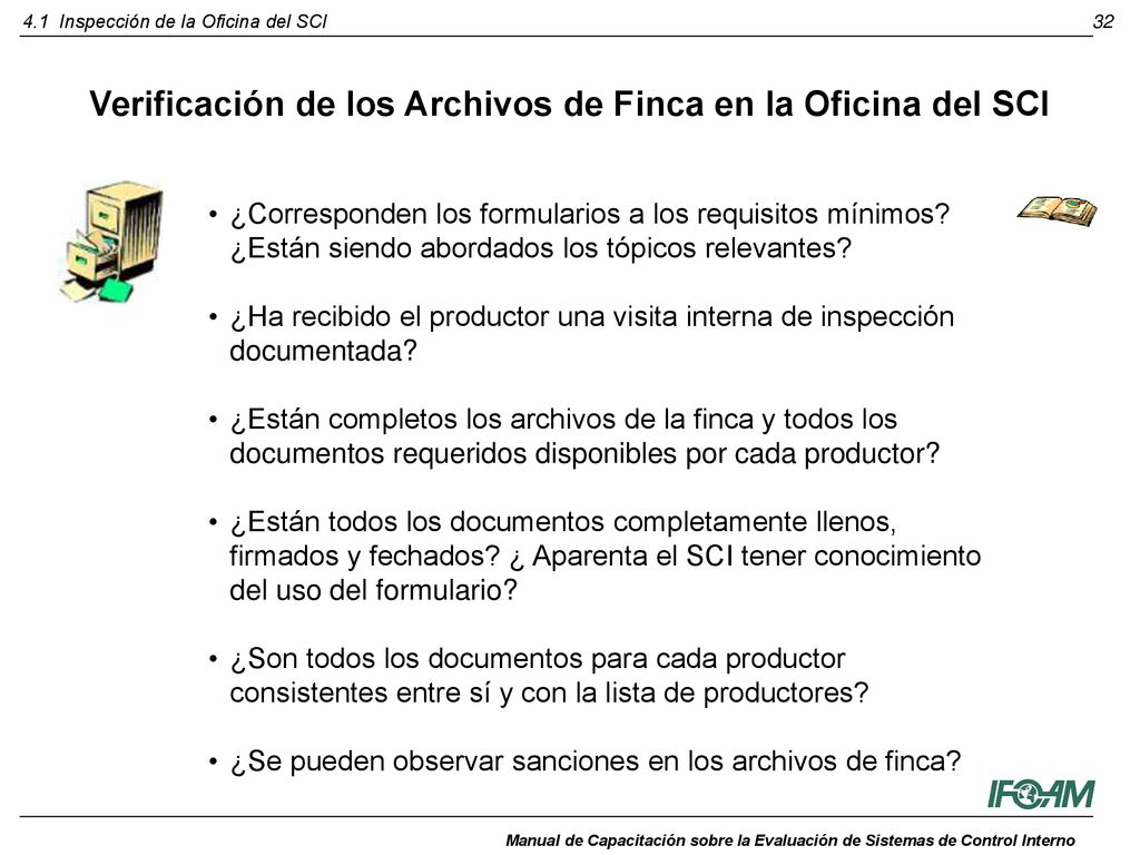 Verificación de los Archivos de Finca en la Oficina del SCI