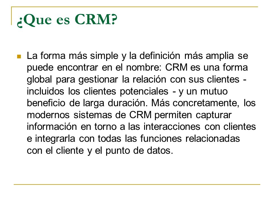 ¿Que es CRM
