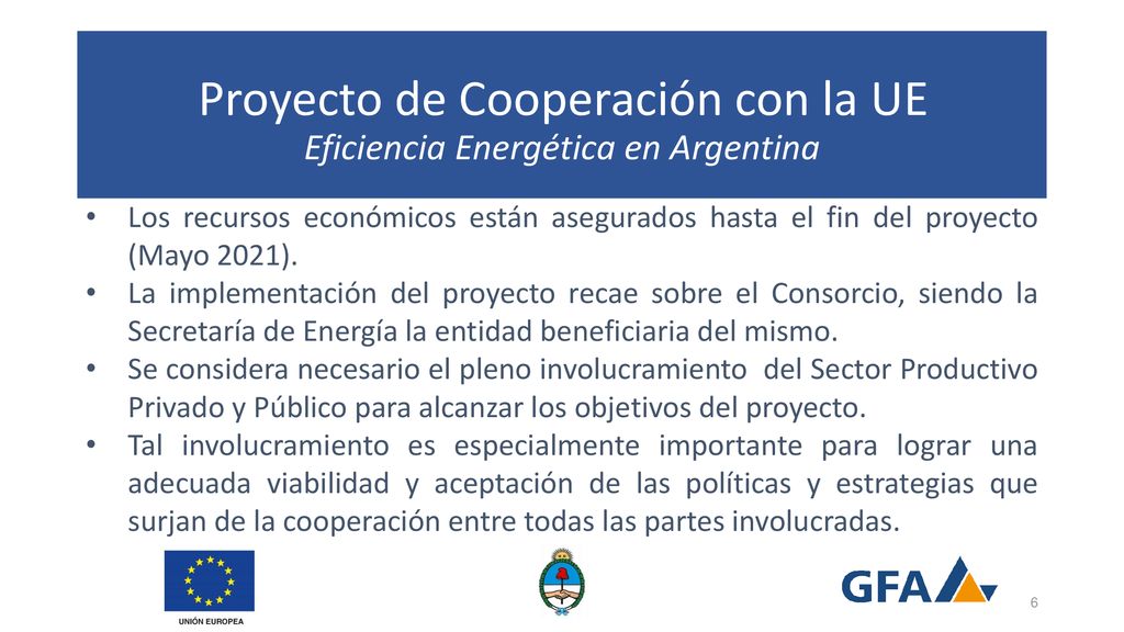 Proyecto de Cooperación con la UE Eficiencia Energética en Argentina