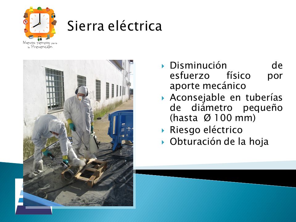 Sierra eléctrica Disminución de esfuerzo físico por aporte mecánico
