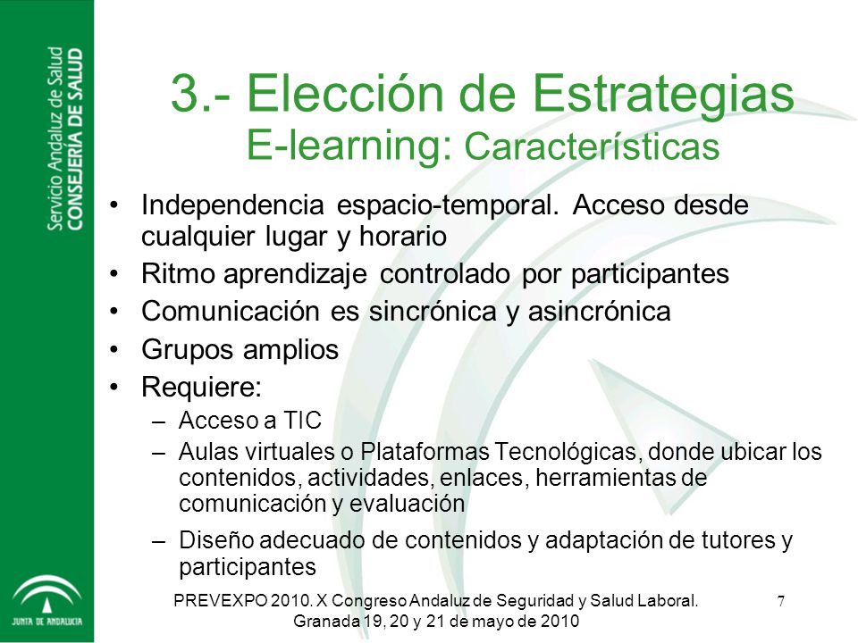 3.- Elección de Estrategias E-learning: Características