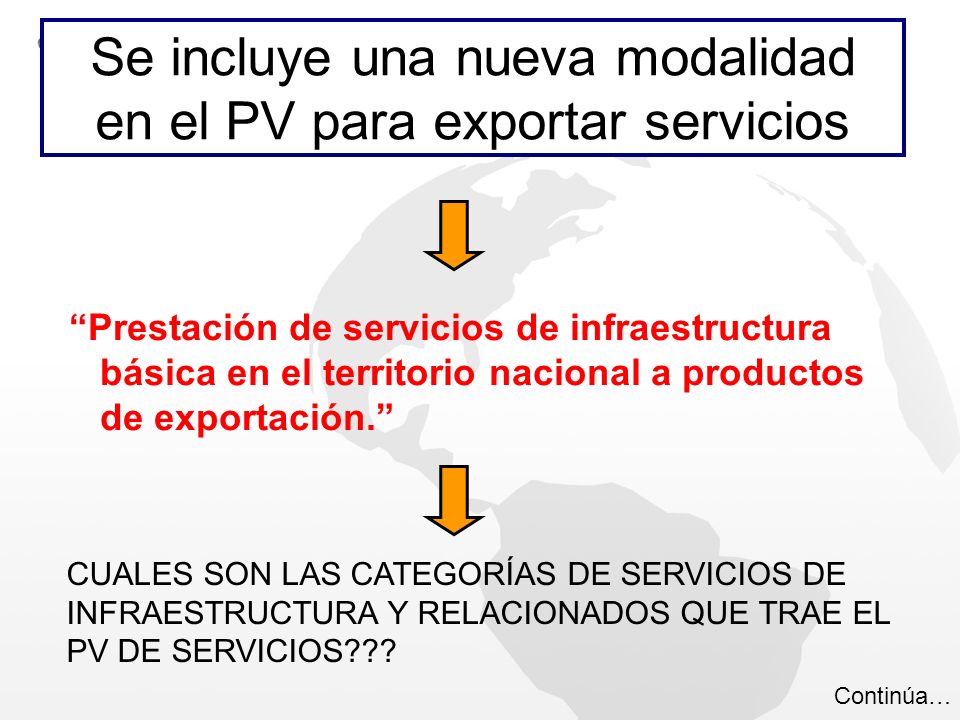 Se incluye una nueva modalidad en el PV para exportar servicios