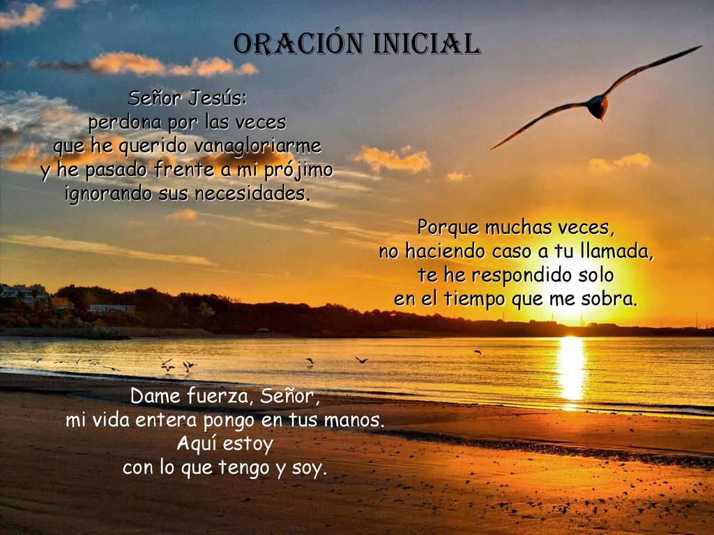Oración inicial Señor Jesús: perdona por las veces