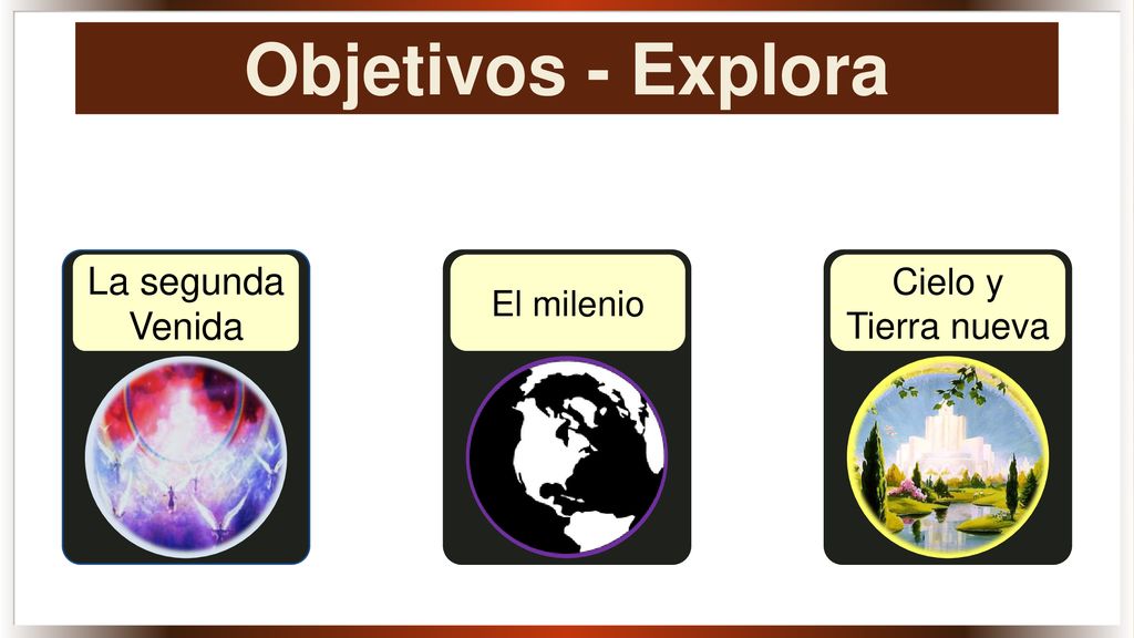 Objetivos - Explora La segunda Venida El milenio Cielo y Tierra nueva
