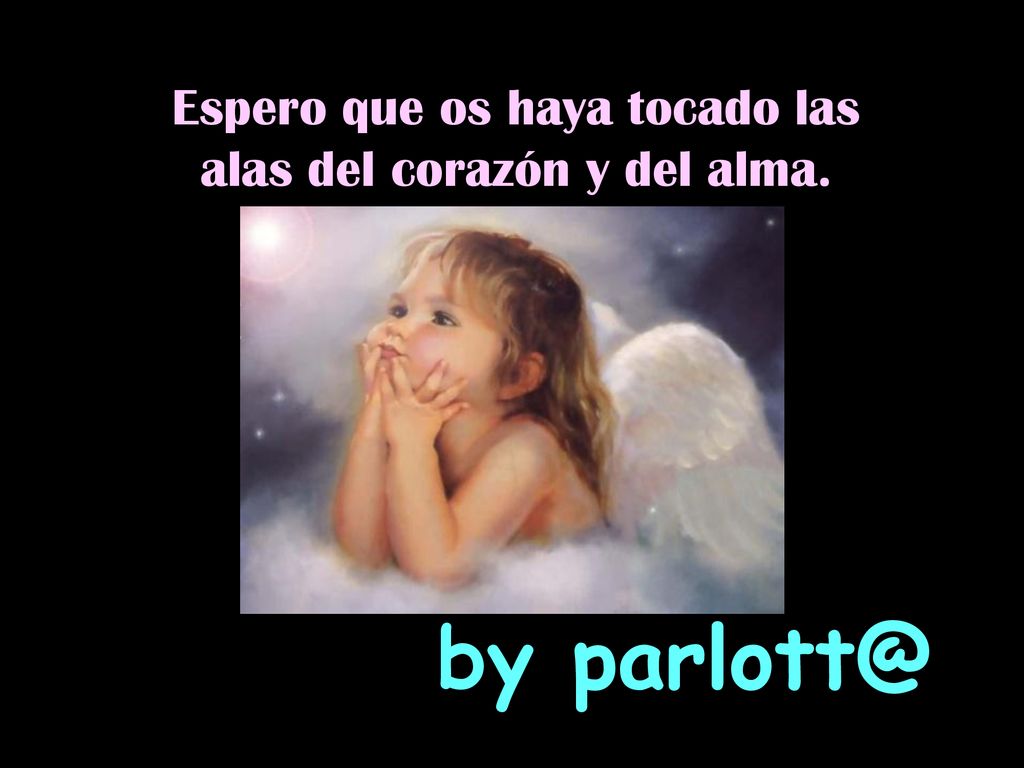 Espero que os haya tocado las alas del corazón y del alma.