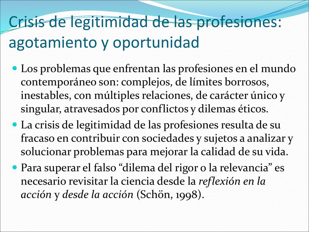 Crisis de legitimidad de las profesiones: agotamiento y oportunidad