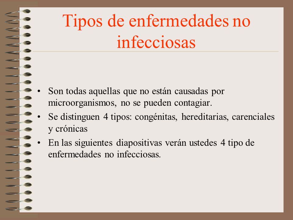 Tipos de enfermedades no infecciosas