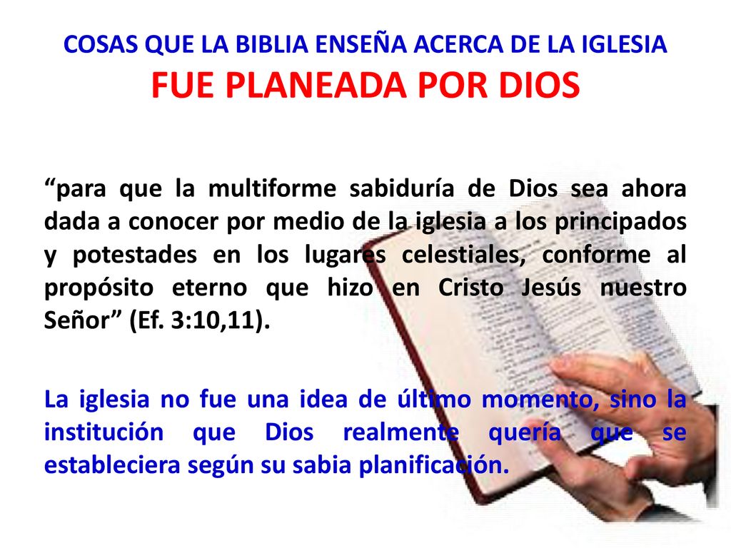 COSAS QUE LA BIBLIA ENSEÑA ACERCA DE LA IGLESIA FUE PLANEADA POR DIOS