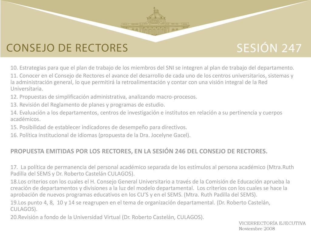 10. Estrategias para que el plan de trabajo de los miembros del SNI se integren al plan de trabajo del departamento.