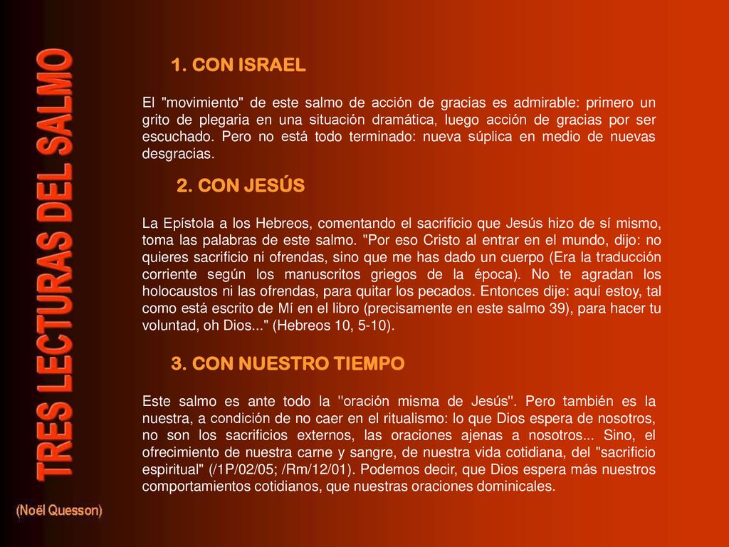 1. CON ISRAEL 2. CON JESÚS 3. CON NUESTRO TIEMPO