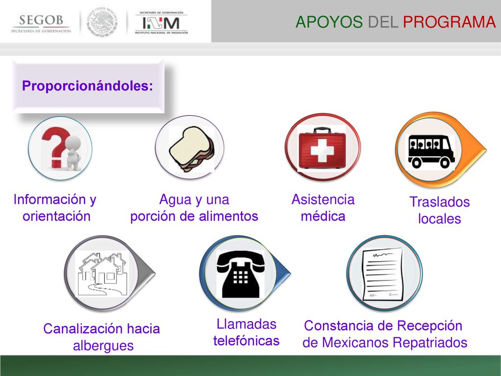 APOYOS DEL PROGRAMA Proporcionándoles: Información y orientación