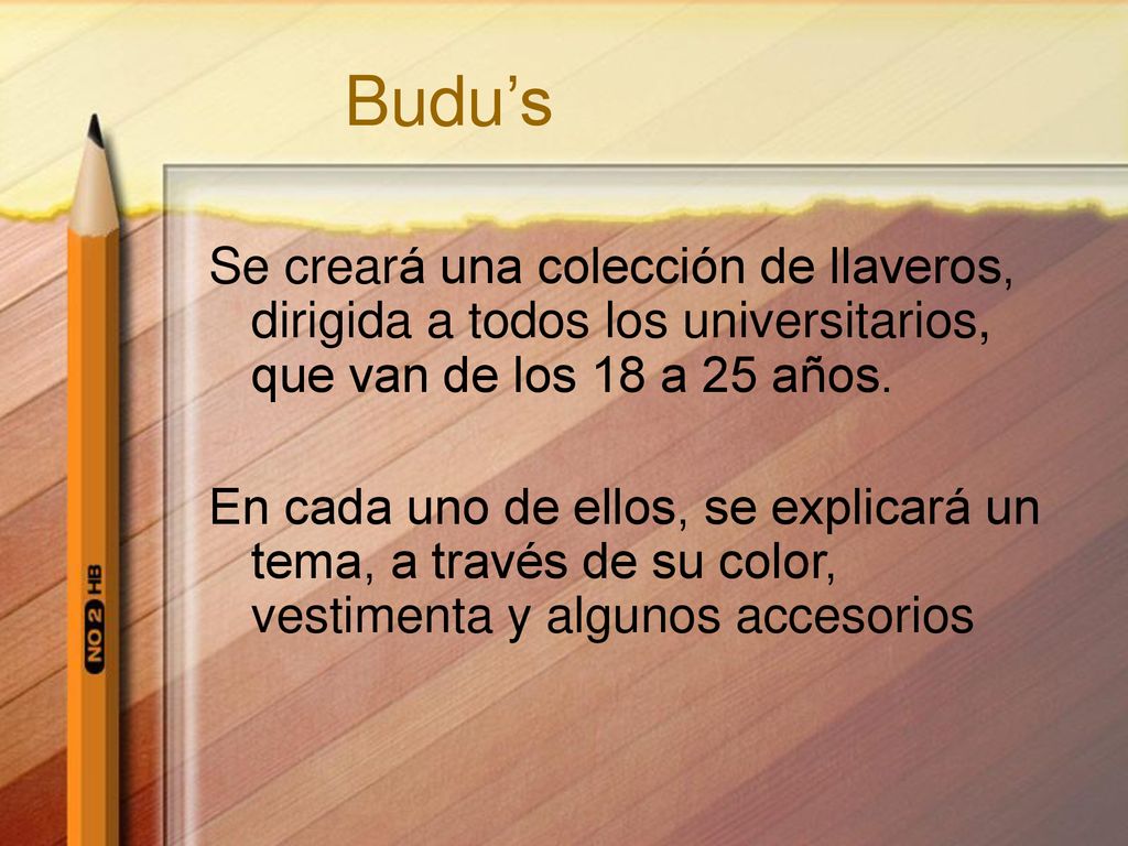 Budu’s Se creará una colección de llaveros, dirigida a todos los universitarios, que van de los 18 a 25 años.