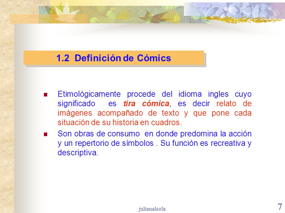1.2 Definición de Cómics