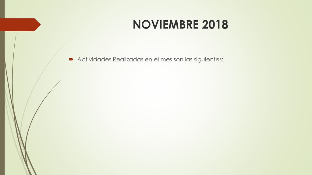 NOVIEMBRE 2018 Actividades Realizadas en el mes son las siguientes: