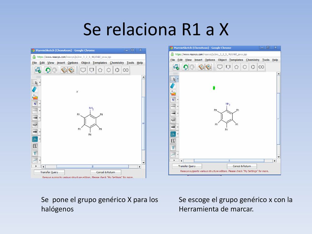 Se relaciona R1 a X Se pone el grupo genérico X para los halógenos