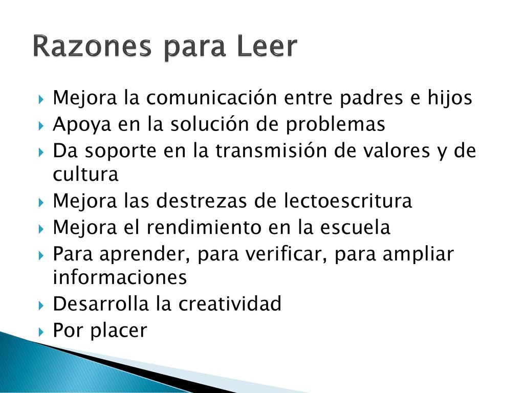 Razones para Leer Mejora la comunicación entre padres e hijos