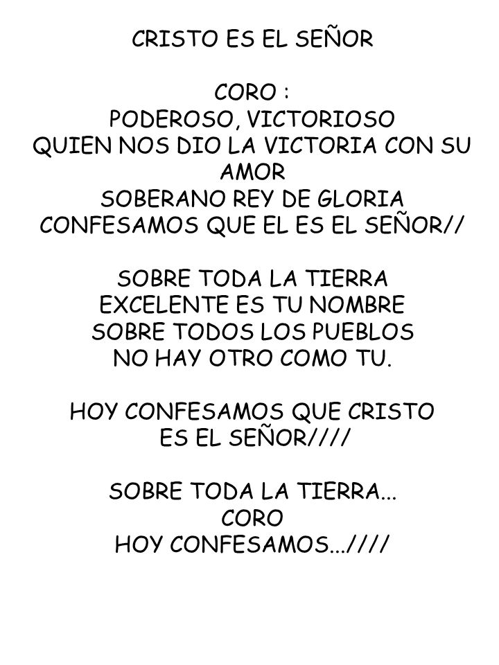QUIEN NOS DIO LA VICTORIA CON SU AMOR SOBERANO REY DE GLORIA