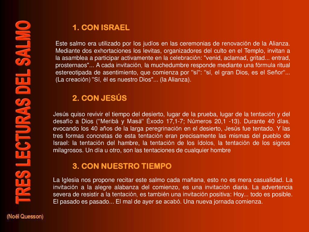 1. CON ISRAEL 2. CON JESÚS 3. CON NUESTRO TIEMPO