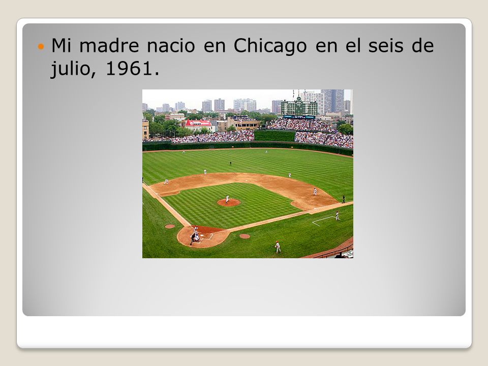 Mi madre nacio en Chicago en el seis de julio, 1961.