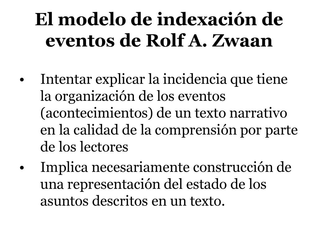 El modelo de indexación de eventos de Rolf A. Zwaan
