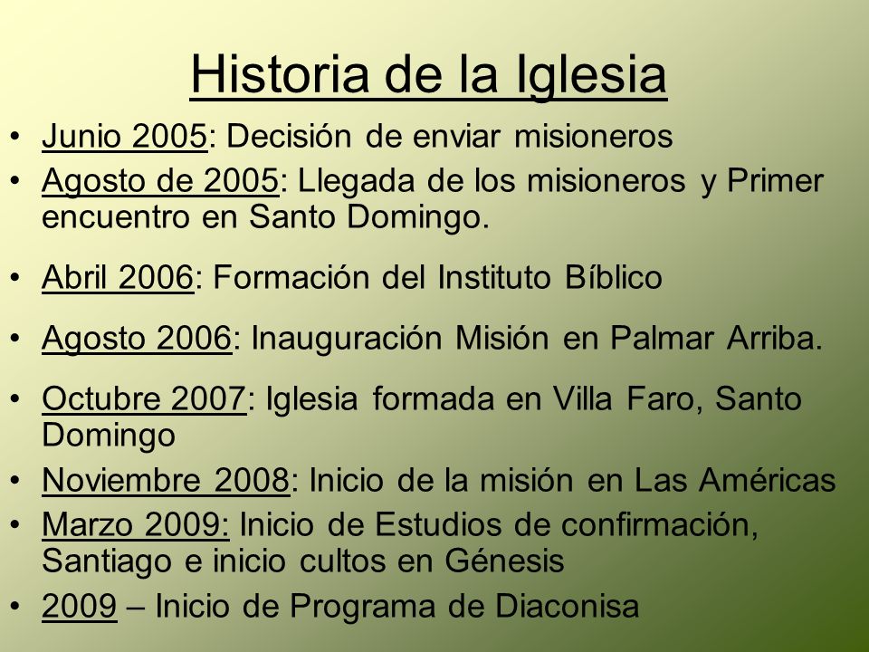 Historia de la Iglesia Junio 2005: Decisión de enviar misioneros