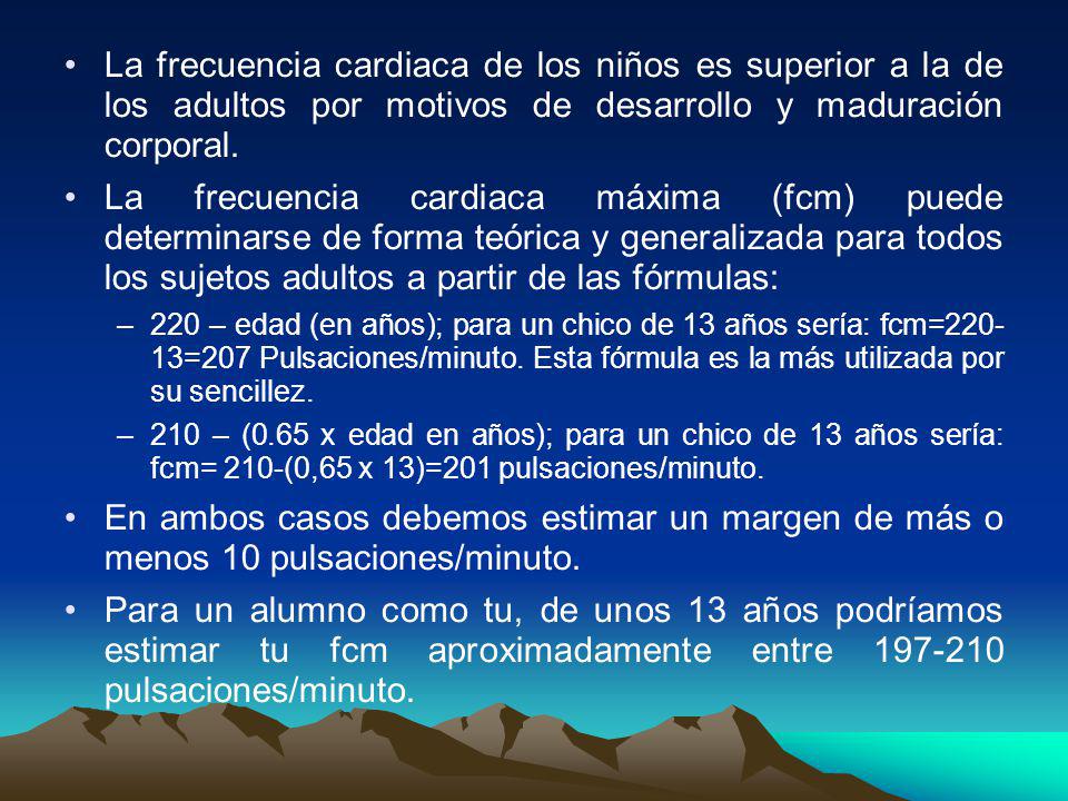 La frecuencia cardiaca de los niños es superior a la de los adultos por motivos de desarrollo y maduración corporal.