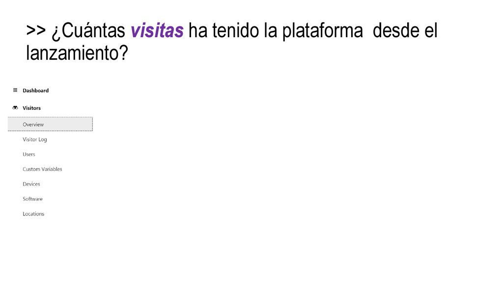 >> ¿Cuántas visitas ha tenido la plataforma desde el lanzamiento