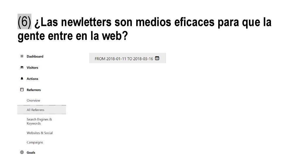 (6) ¿Las newletters son medios eficaces para que la gente entre en la web