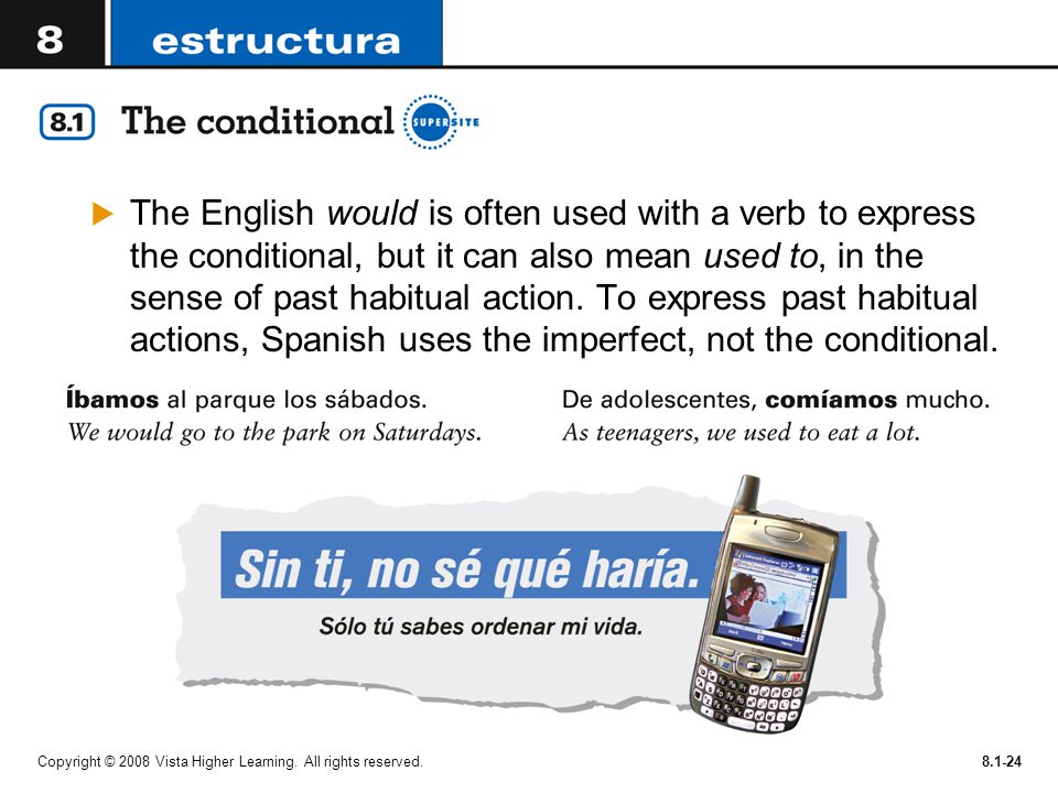 The English would is often used with a verb to express the conditional, but it can also mean used to, in the sense of past habitual action. To express past habitual actions, Spanish uses the imperfect, not the conditional.