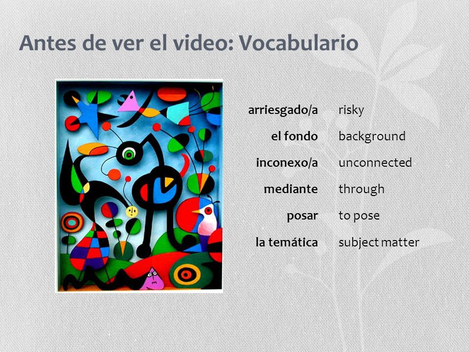 Antes de ver el video: Vocabulario