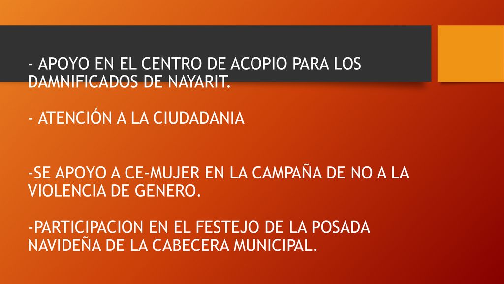 - APOYO EN EL CENTRO DE ACOPIO PARA LOS DAMNIFICADOS DE NAYARIT