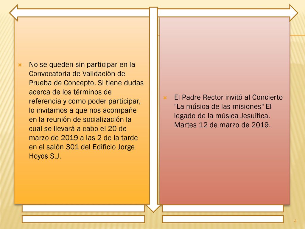 No se queden sin participar en la Convocatoria de Validación de Prueba de Concepto. Si tiene dudas acerca de los términos de referencia y como poder participar, lo invitamos a que nos acompañe en la reunión de socialización la cual se llevará a cabo el 20 de marzo de 2019 a las 2 de la tarde en el salón 301 del Edificio Jorge Hoyos S.J.