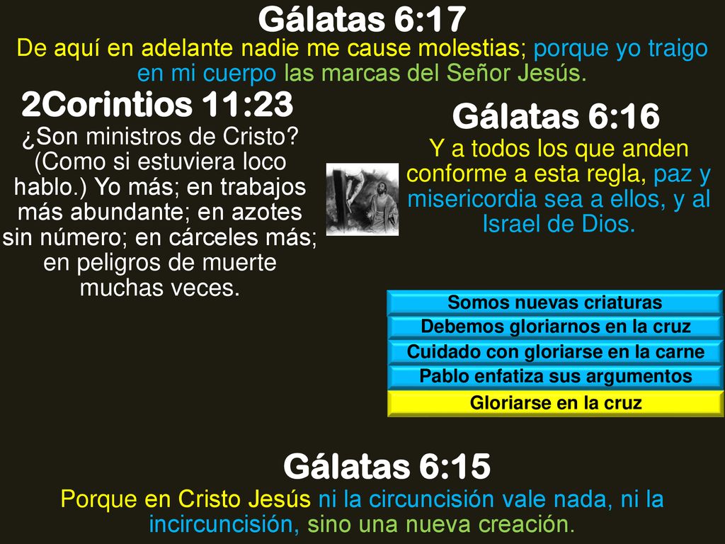 Gálatas 6:17 2Corintios 11:23 Gálatas 6:16 Gálatas 6:15