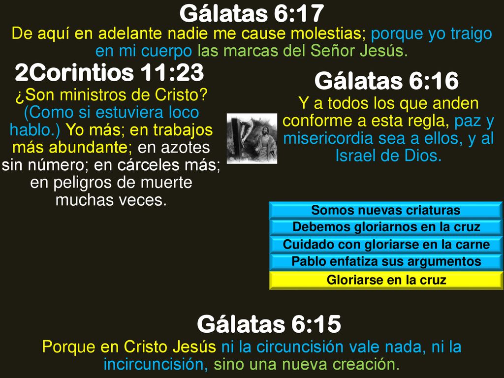 Gálatas 6:17 2Corintios 11:23 Gálatas 6:16 Gálatas 6:15