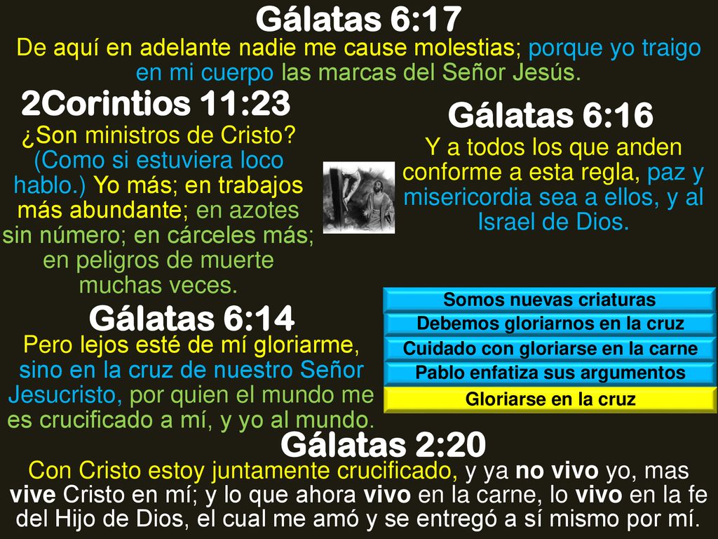 Gálatas 6:17 2Corintios 11:23 Gálatas 6:16 Gálatas 6:14 Gálatas 2:20